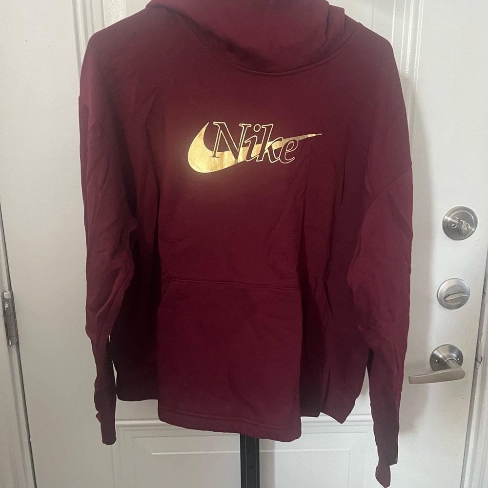 Nike Burgundy Sweatshirt with Metallic Logo